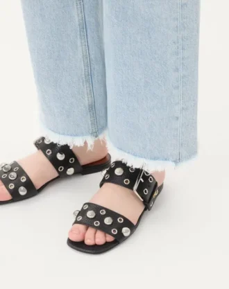 Sandálias Nellcôte em pele de bezerro granulada