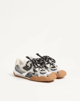 Ténis Amphibia em pele de bezerro emborrachada e napa laminada