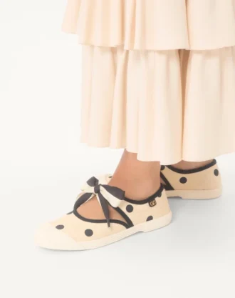 Ténis Ballerina Bay By Bay em tecido moiré Plus de Pois